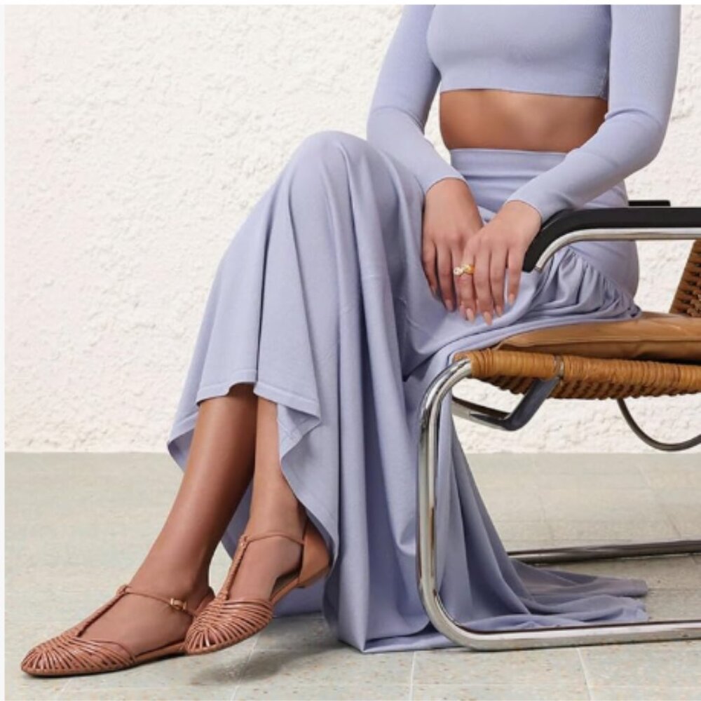 Pazzion Natural Closed Toe Sandal Caged Toe T-Strap Buckle Flats Shoes for Dress